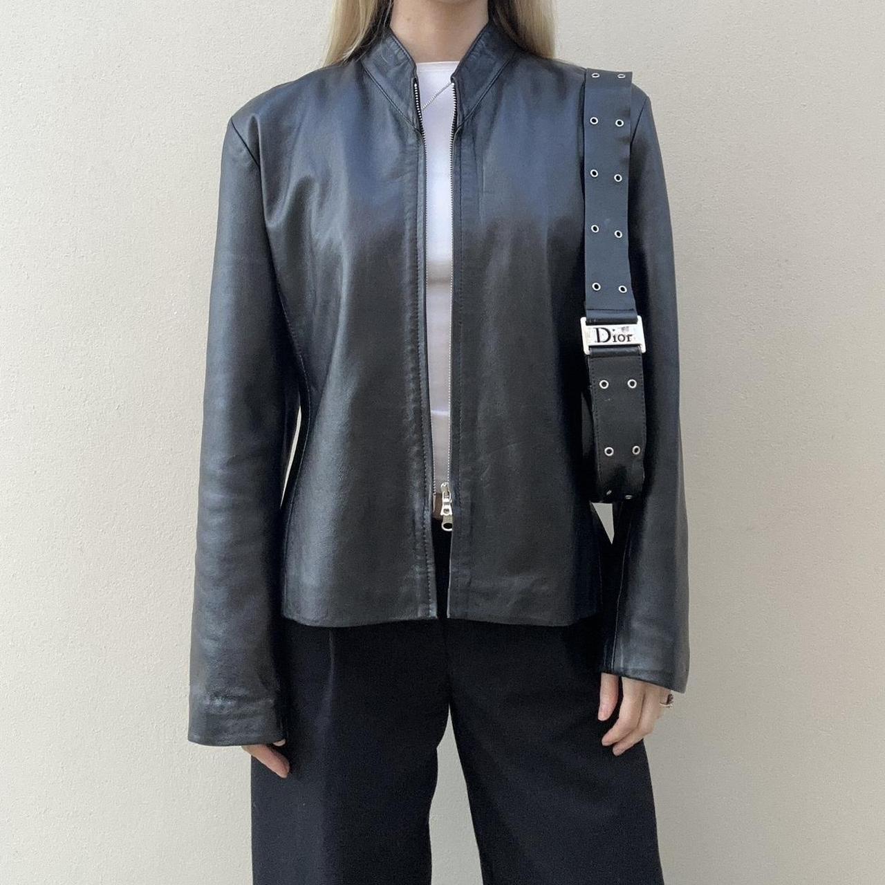 Vintage 00s black leather jacket
