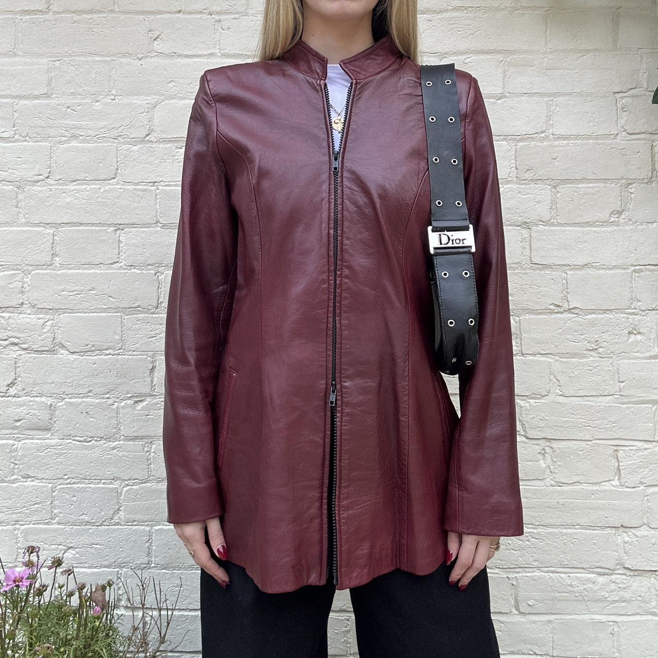Vintage 00s burgundy leather jacket