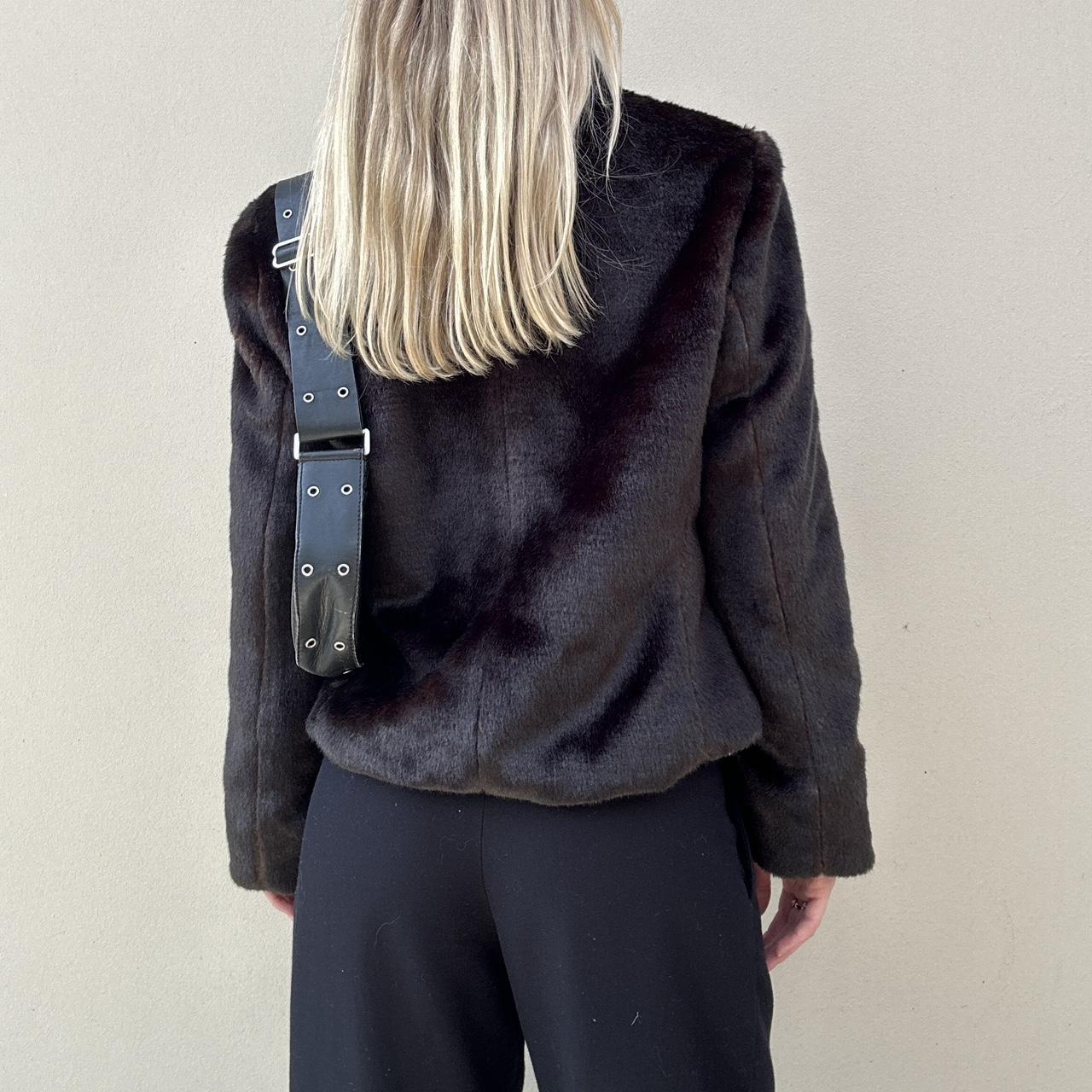 Vintage 00s brown faux fur coat