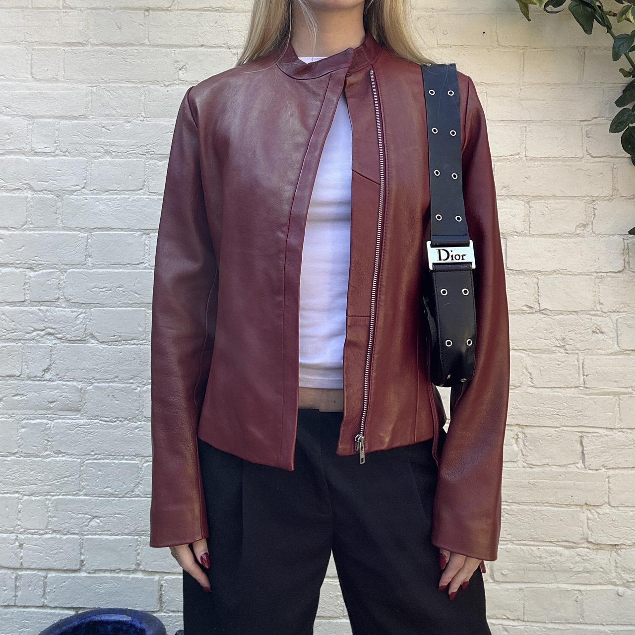 Vintage 00s burgundy leather jacket