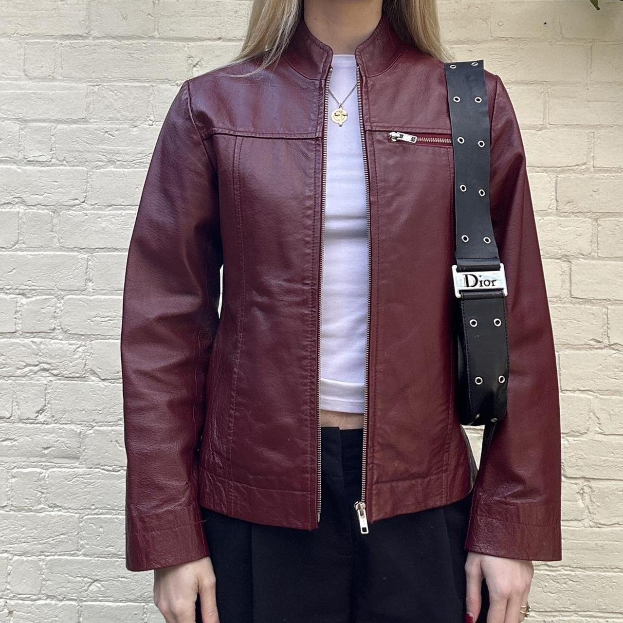 Vintage burgundy leather jacket