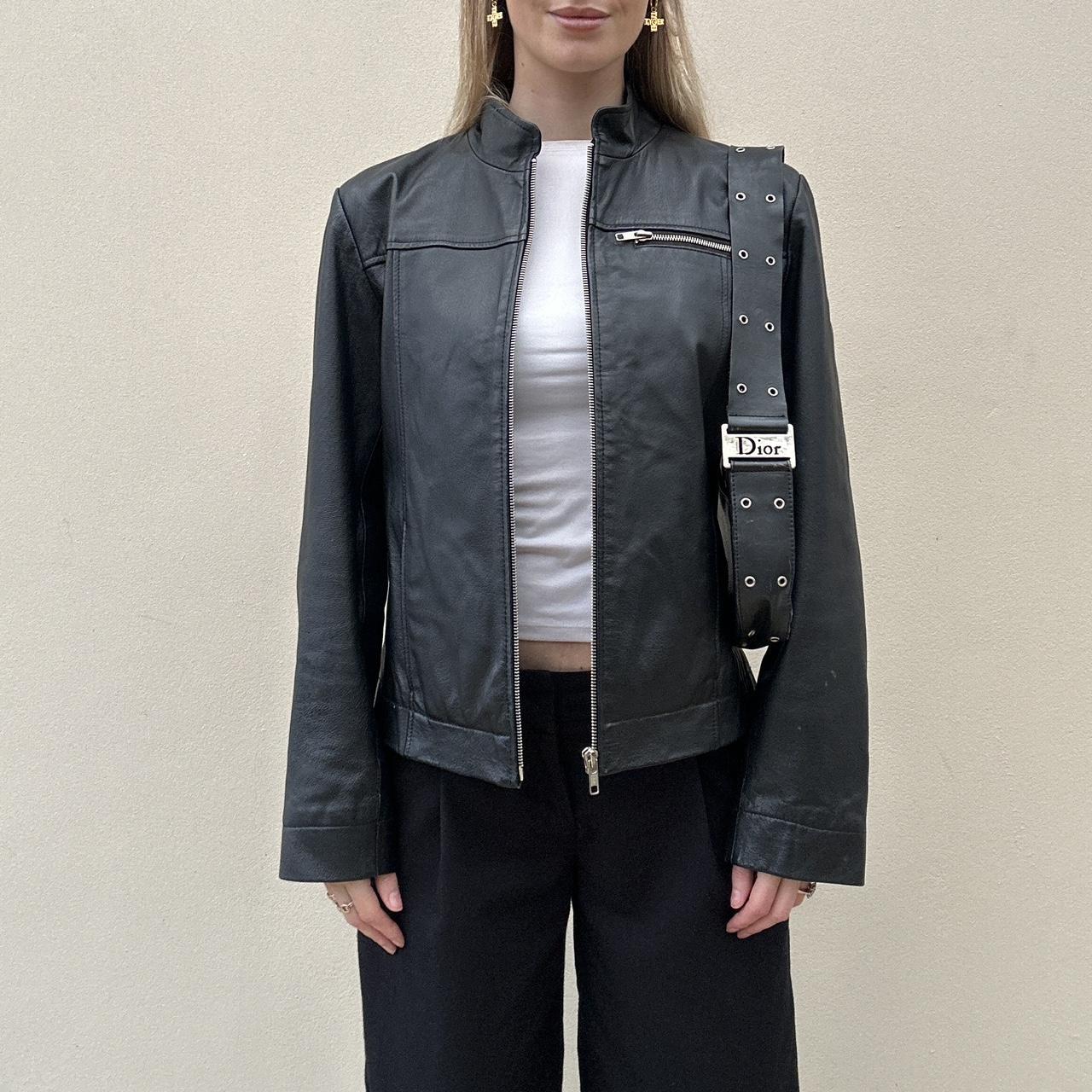 Vintage 00s black leather jacket