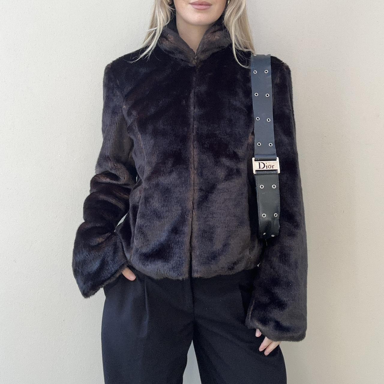 Vintage 00s brown fur coat
