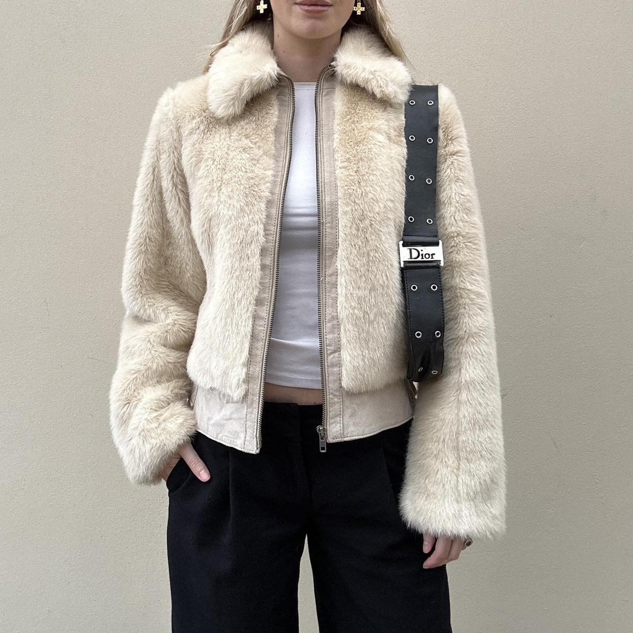 Vintage 00s faux fur & suede jacket