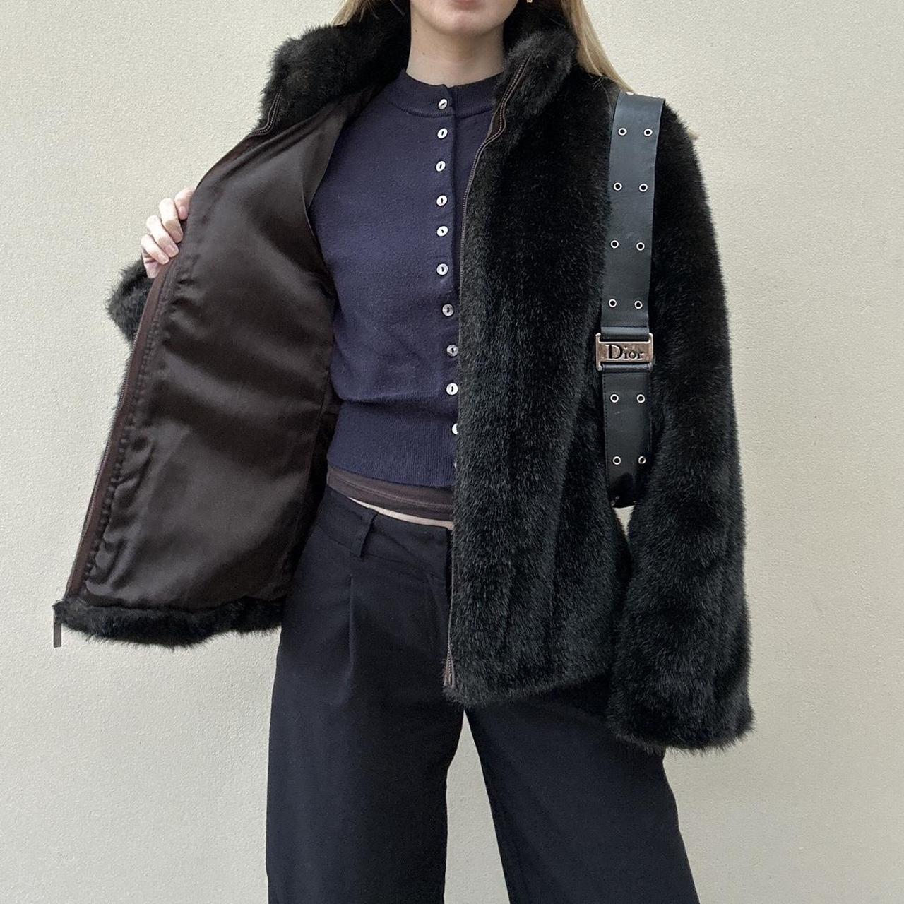 Vintage 00s brown fur coat