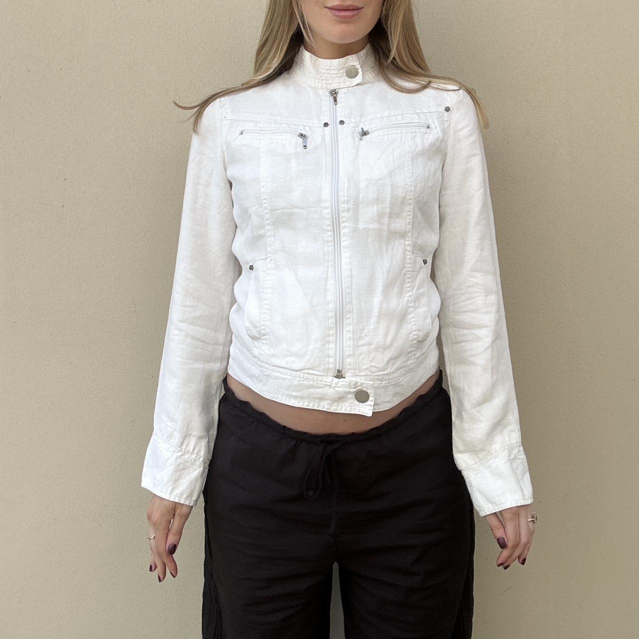 Vintage 00s linen biker jacket