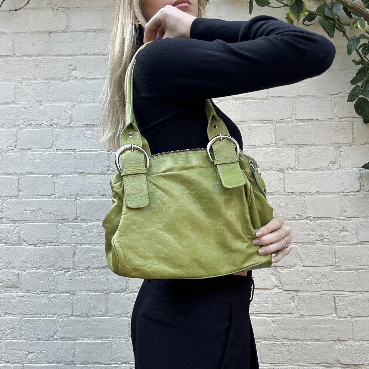 Vintage 00s lime leather bag