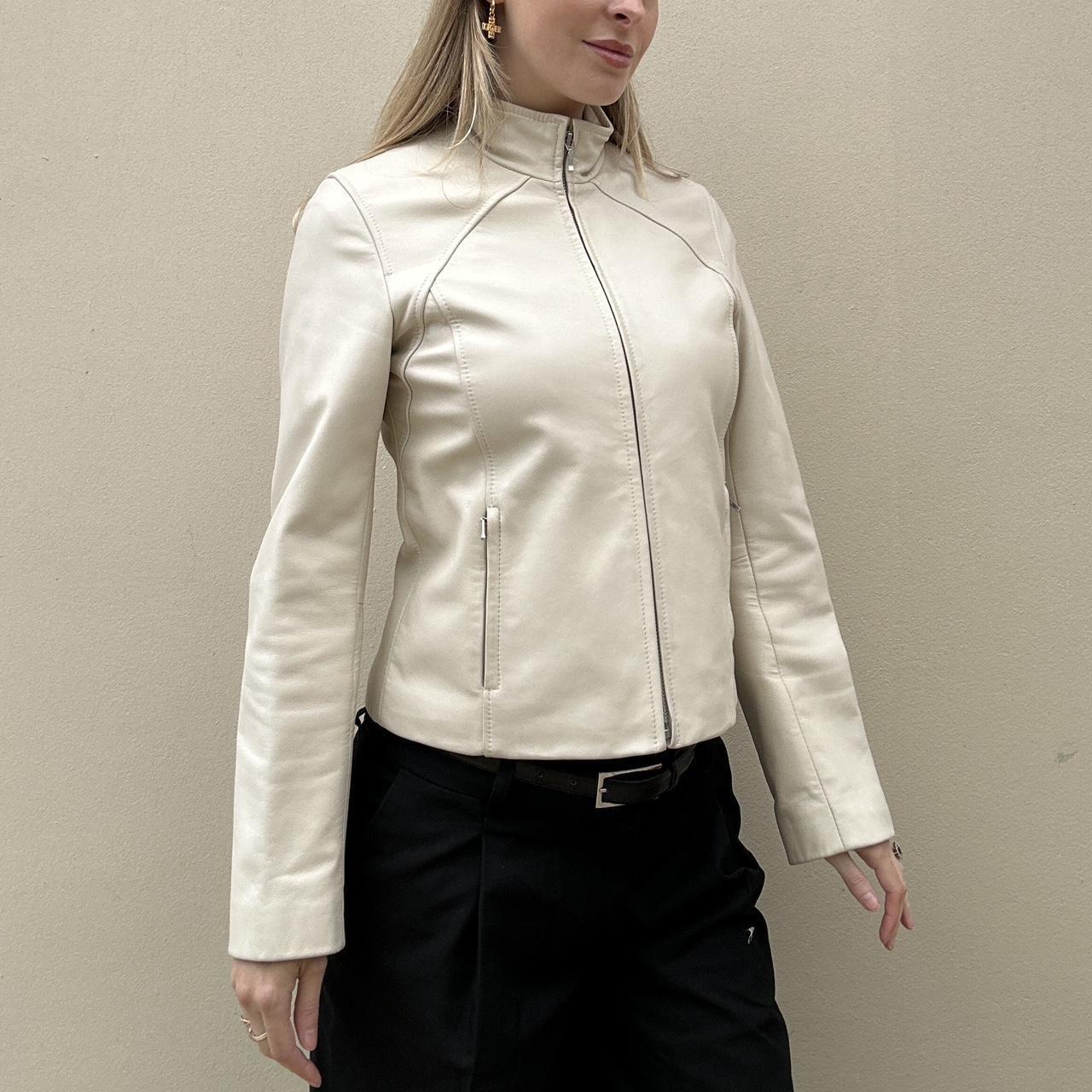 Vintage 00s cream leather jacket