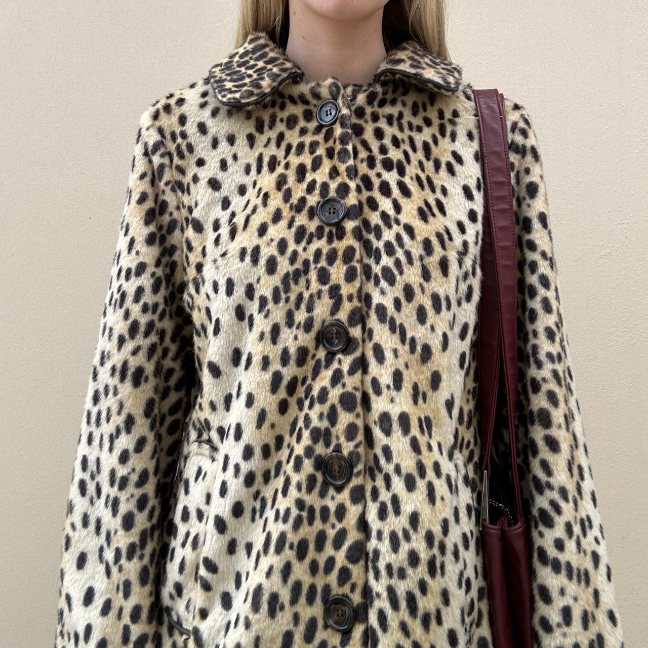 Faux leopard coat