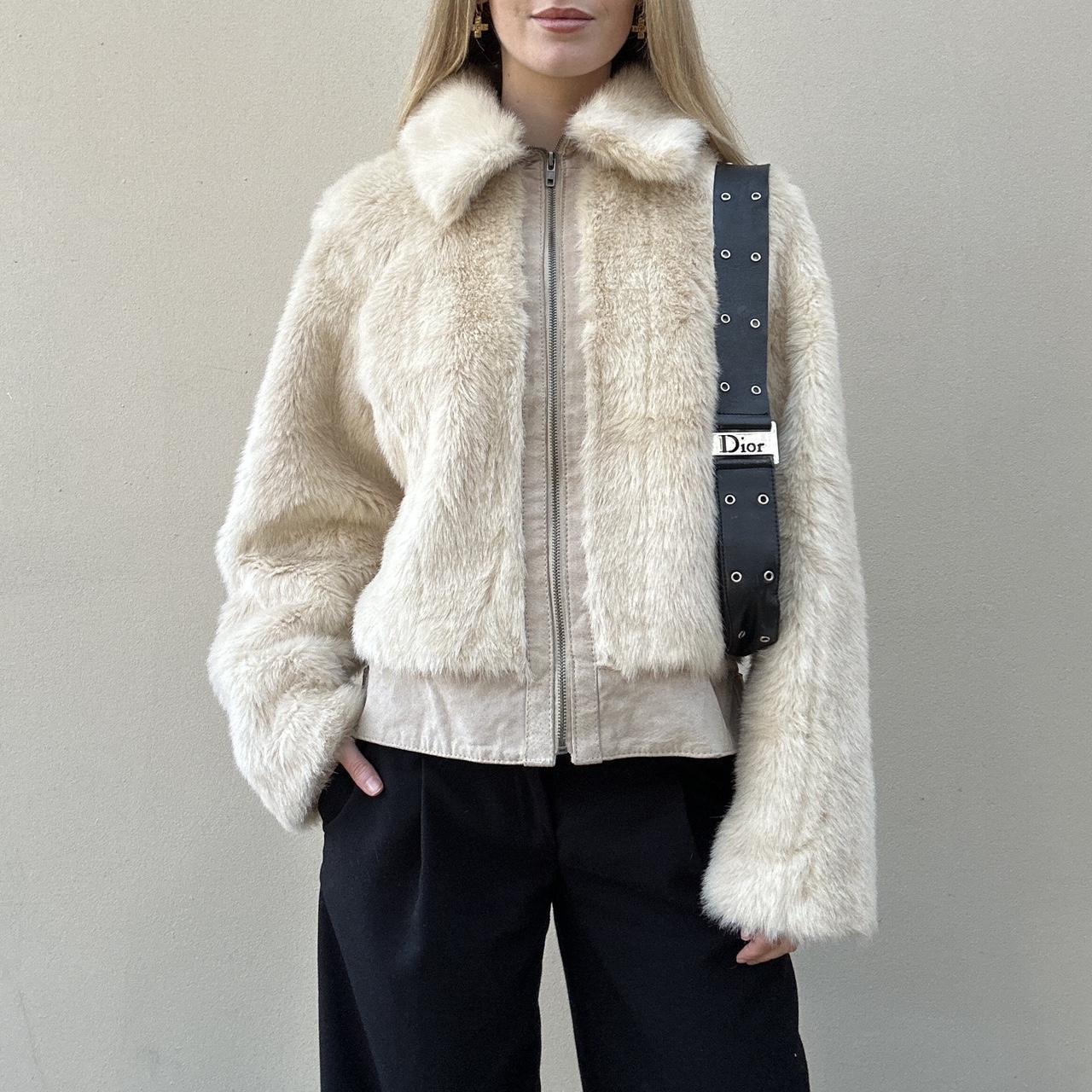 Vintage 00s faux fur & suede coat