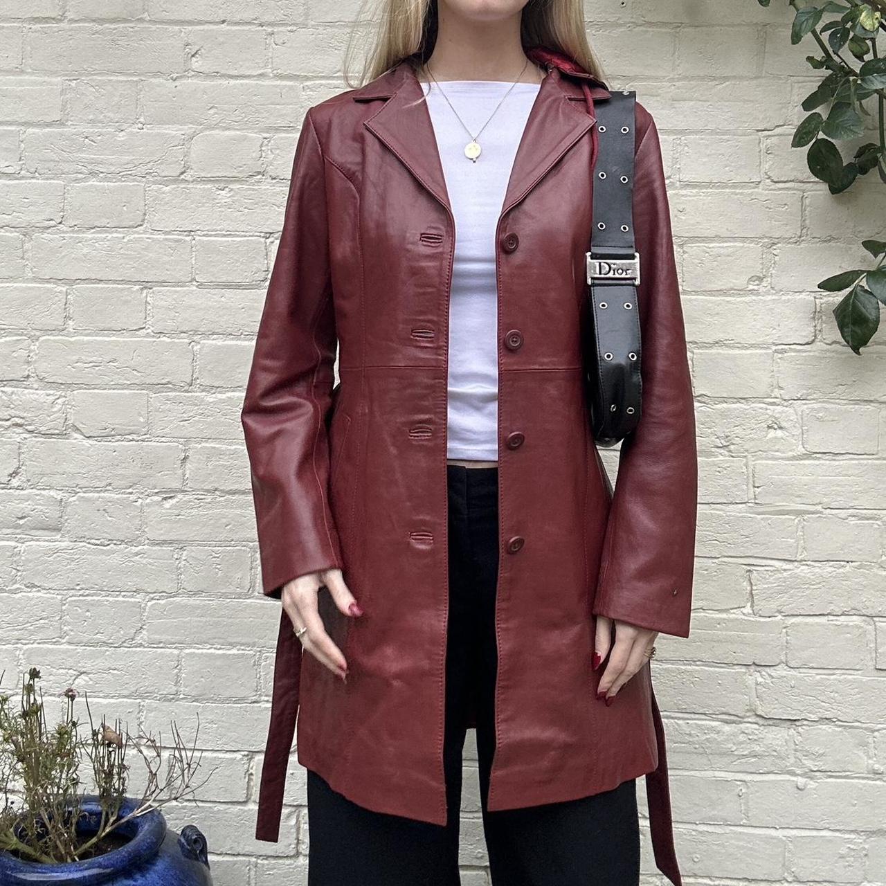 Vintage 00s burgundy leather jacket