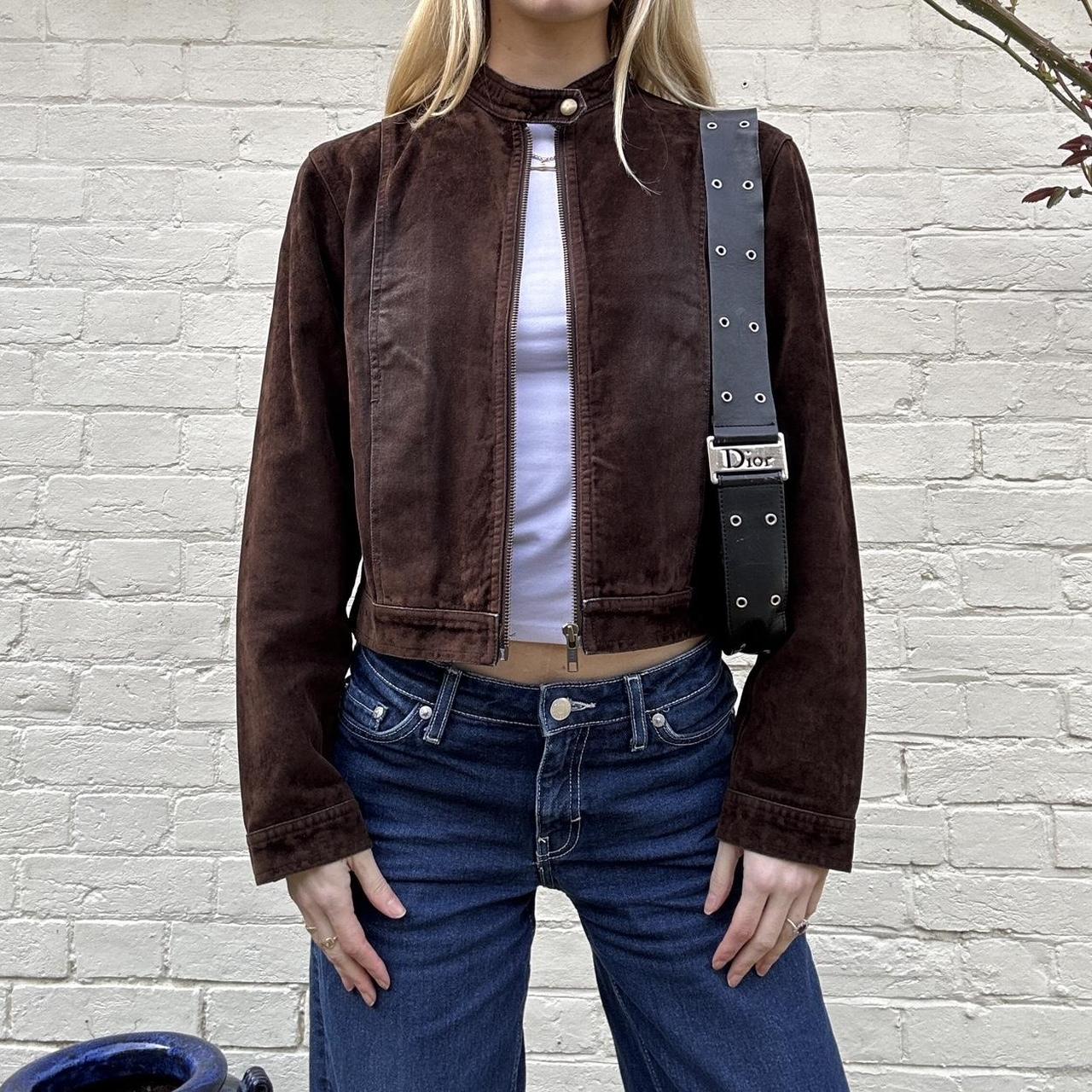 Vintage brown suede biker jacket