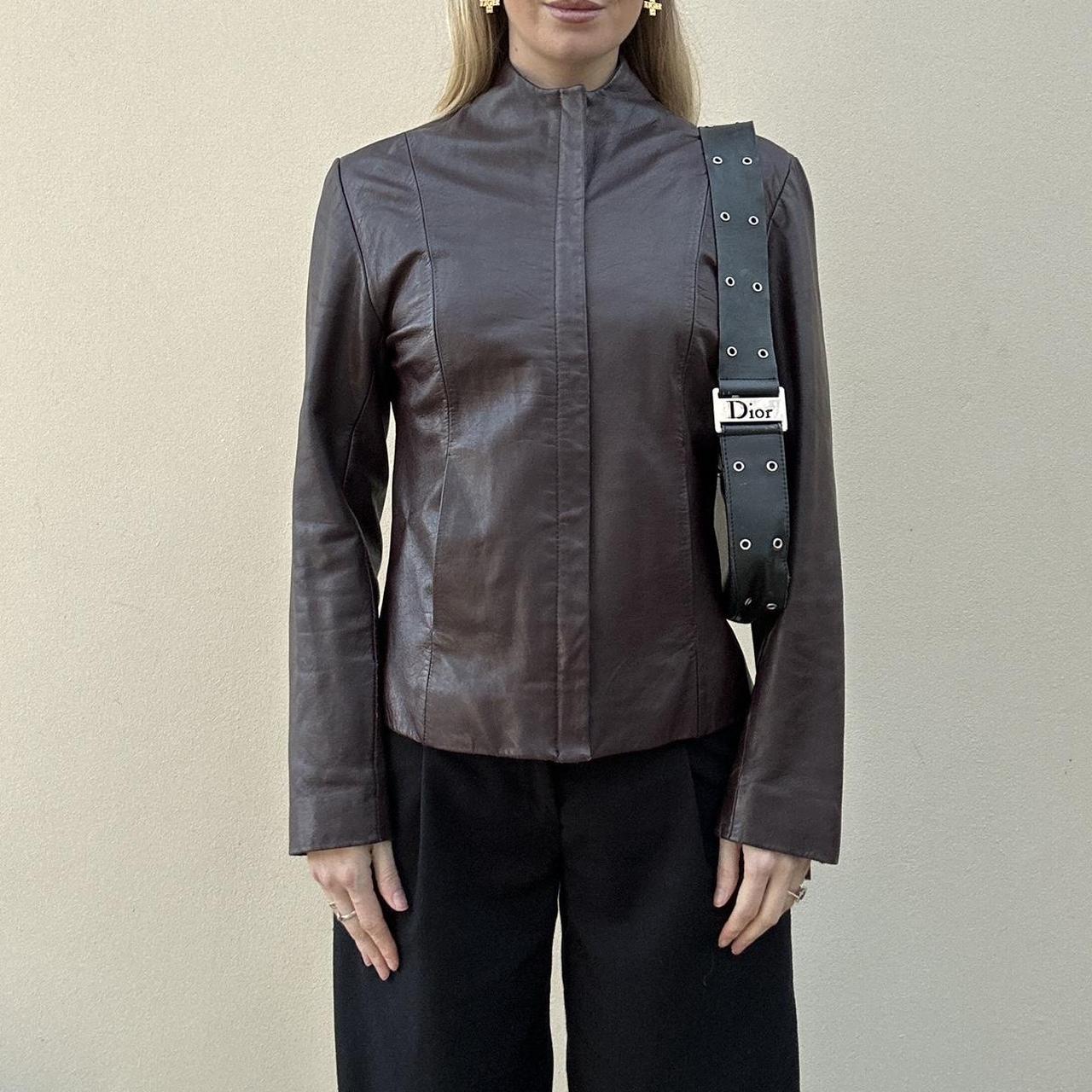 Vintage 00s burgundy leather jacket