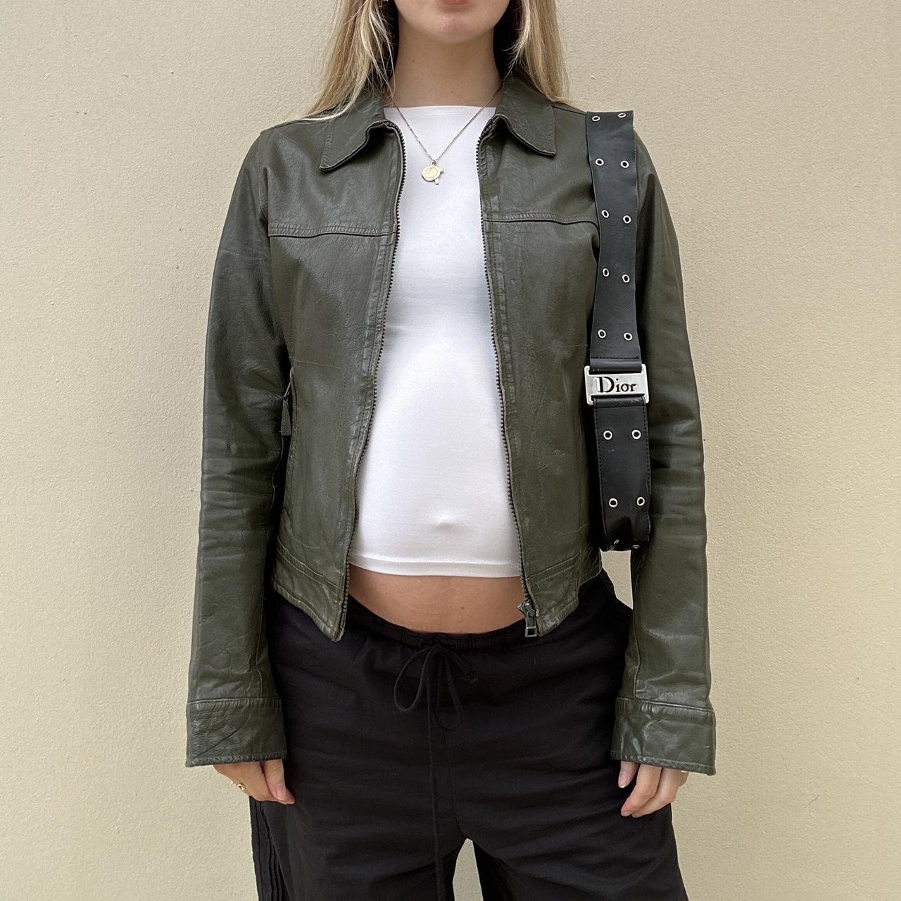 Vintage green leather jacket