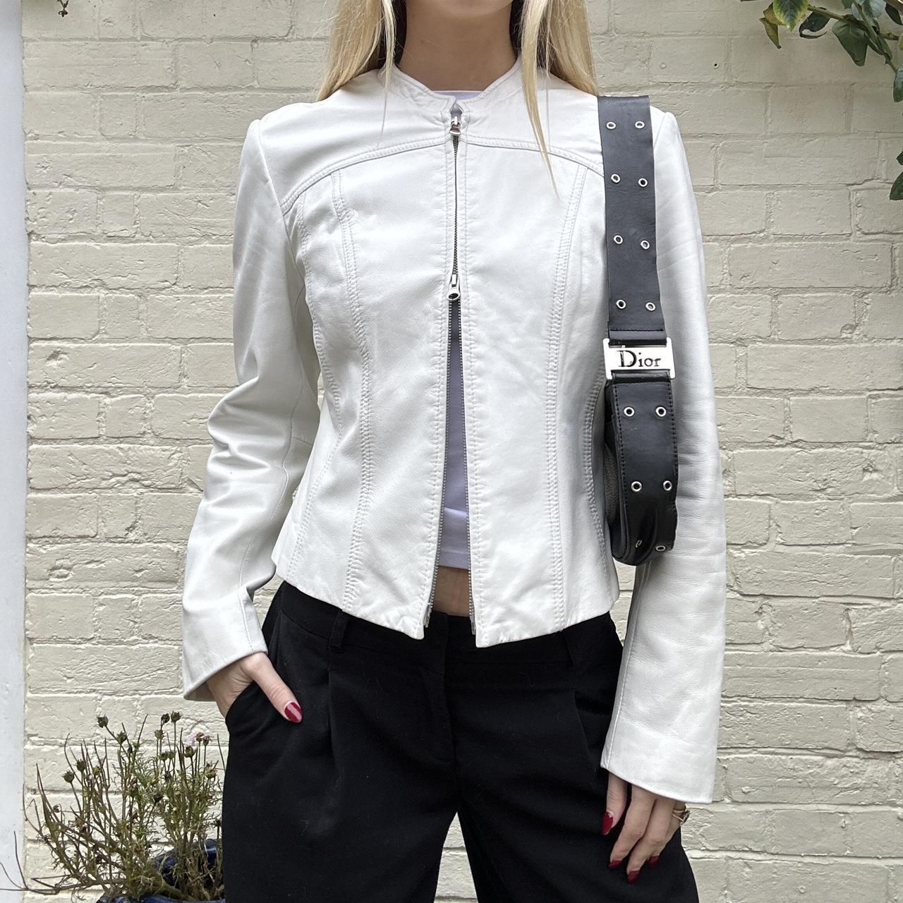 Vintage white leather jacket