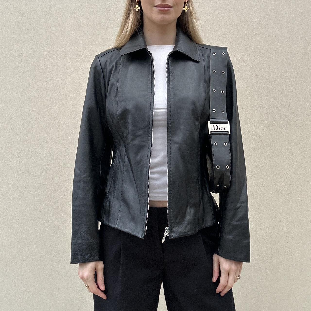 Vintage 00s black leather jacket