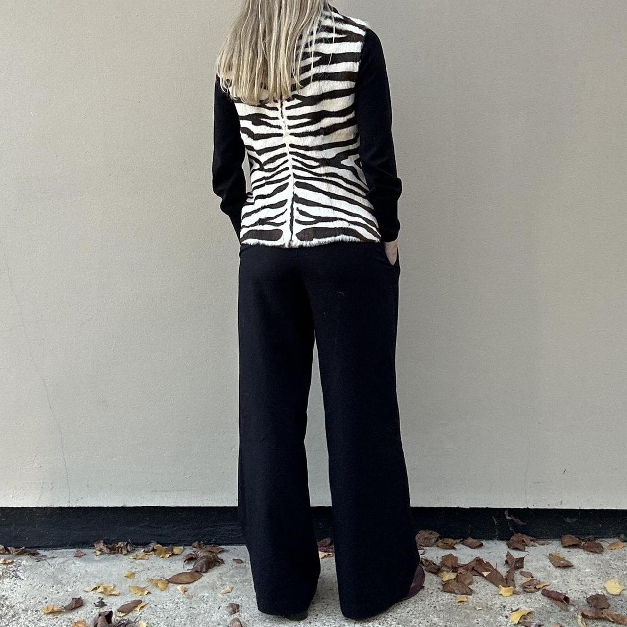 Vintage zebra gilet - rabbit fur