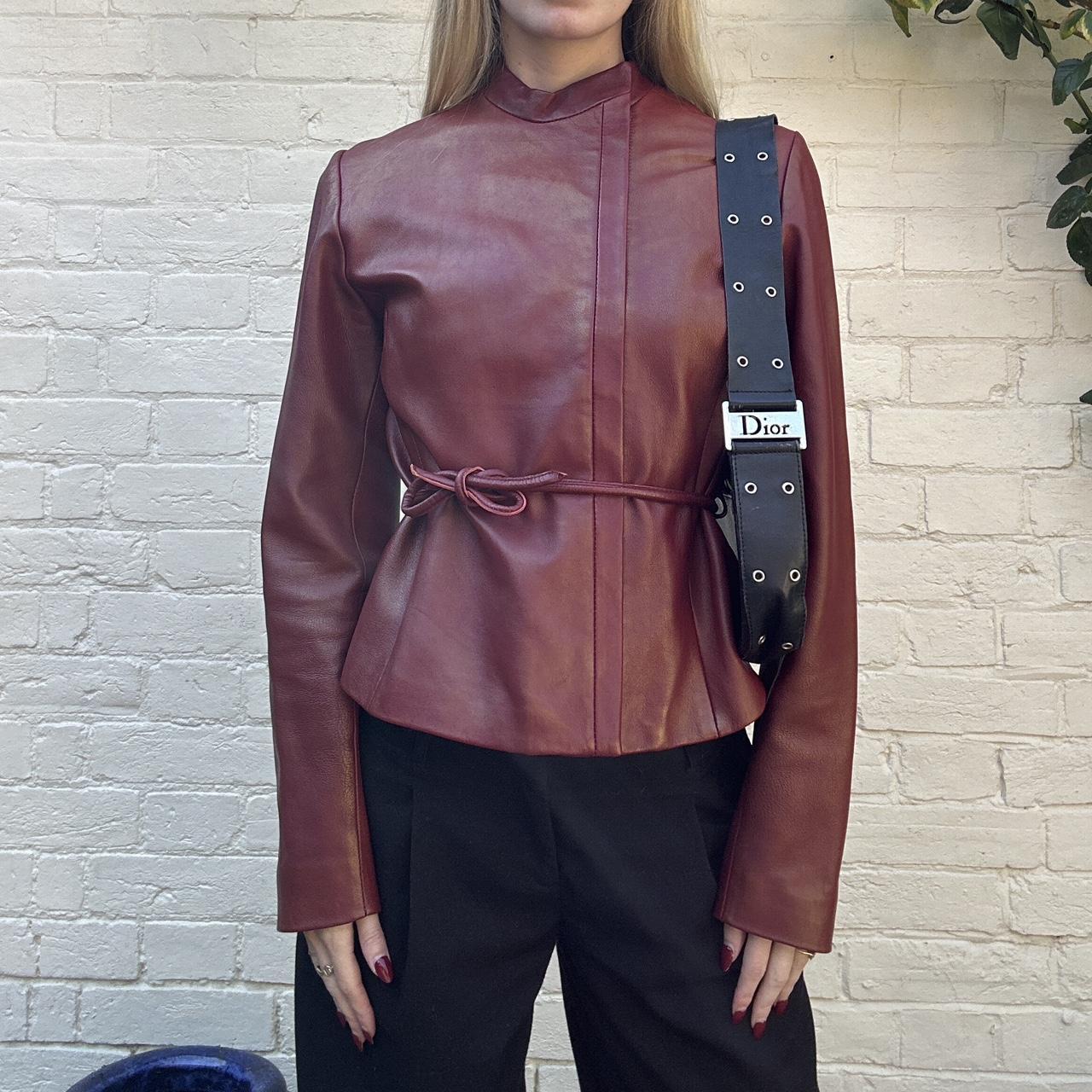 Vintage 00s burgundy leather jacket