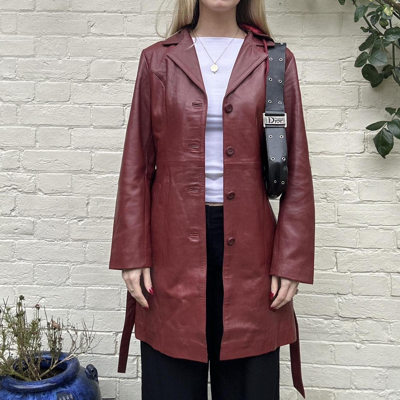 Vintage 00s burgundy leather jacket