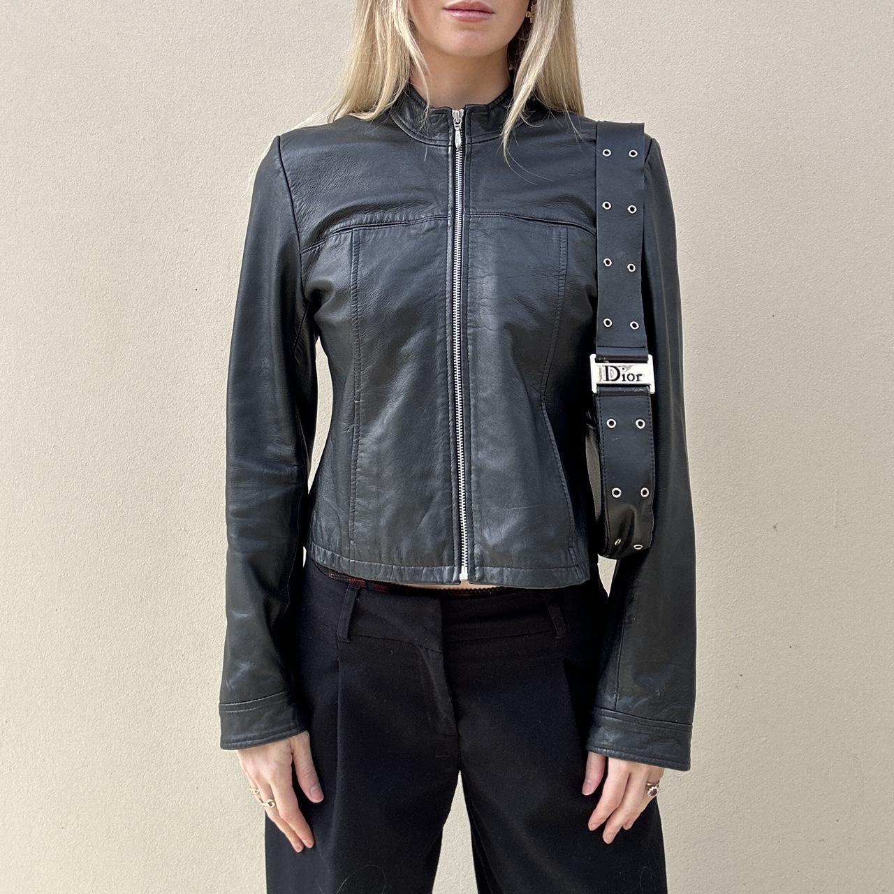 Vintage 90s black leather jacket