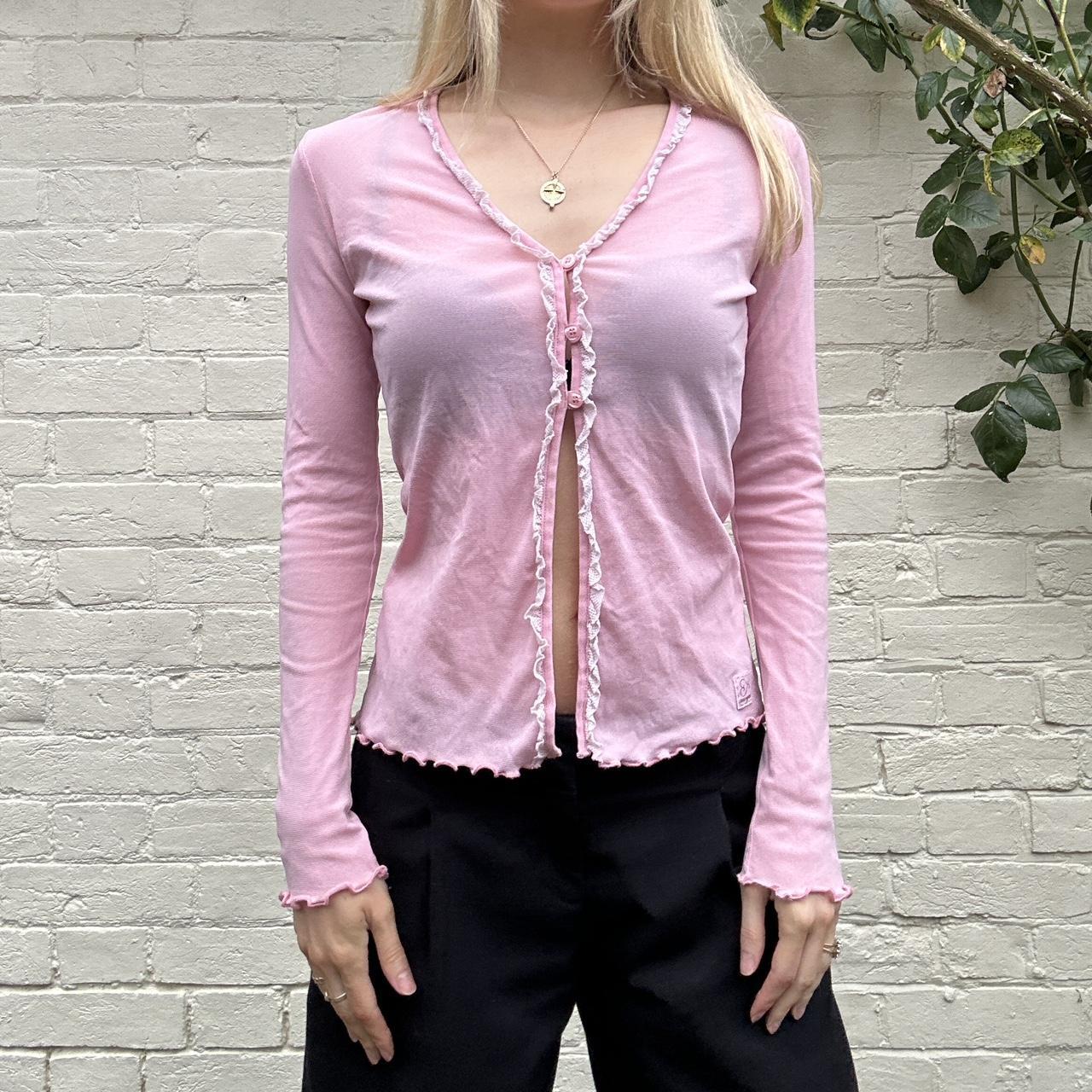 Pink mesh cardigan hotsell