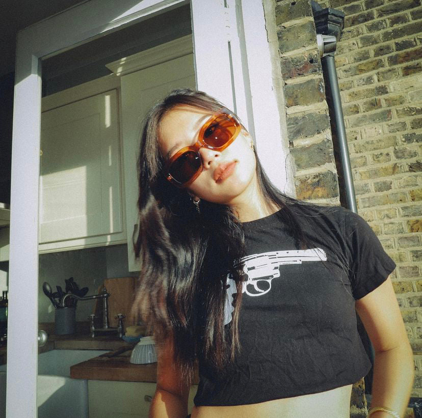 Black & White Pistol baby tee