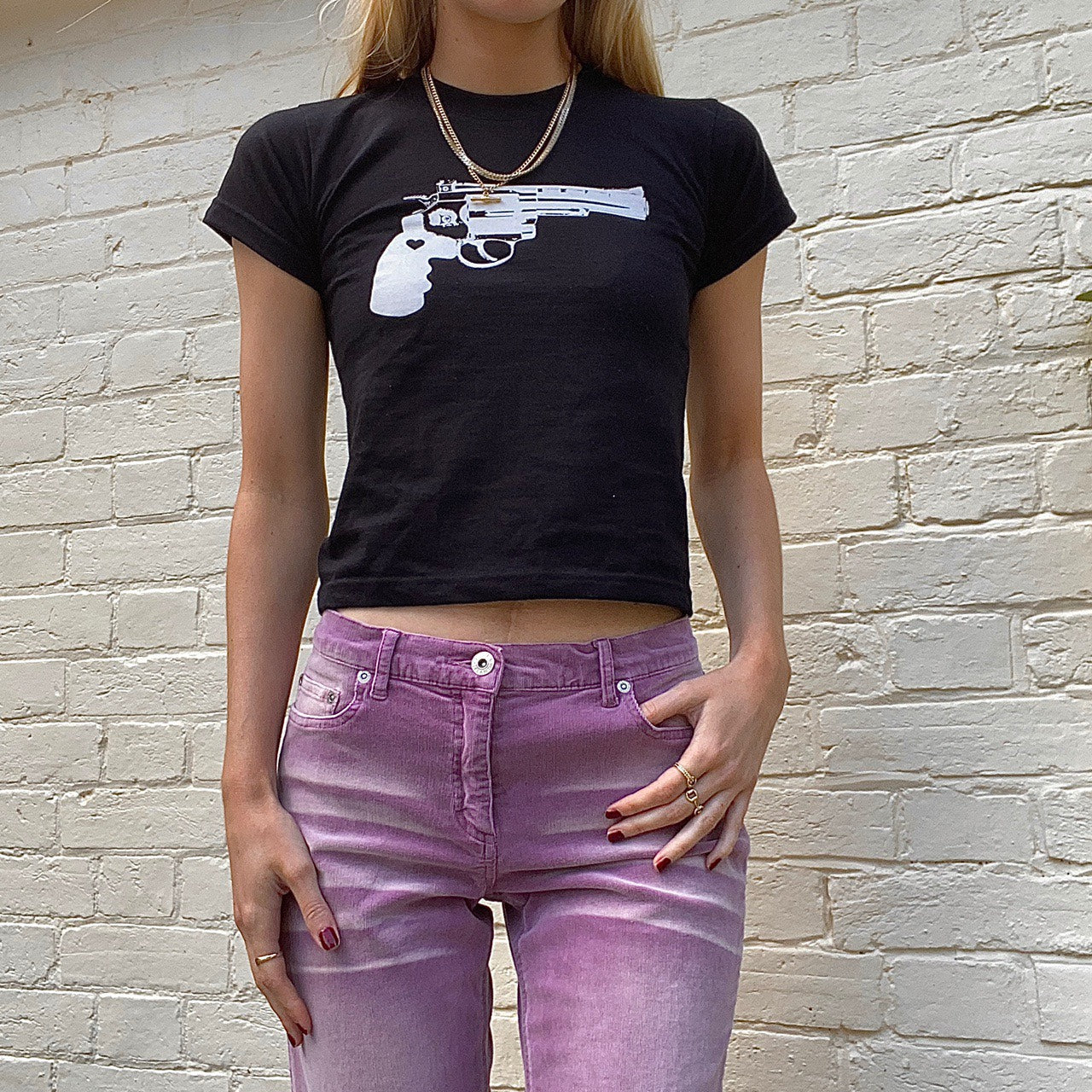 Black & White Pistol baby tee