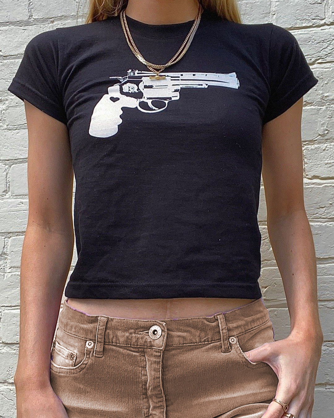 Black & White Pistol baby tee