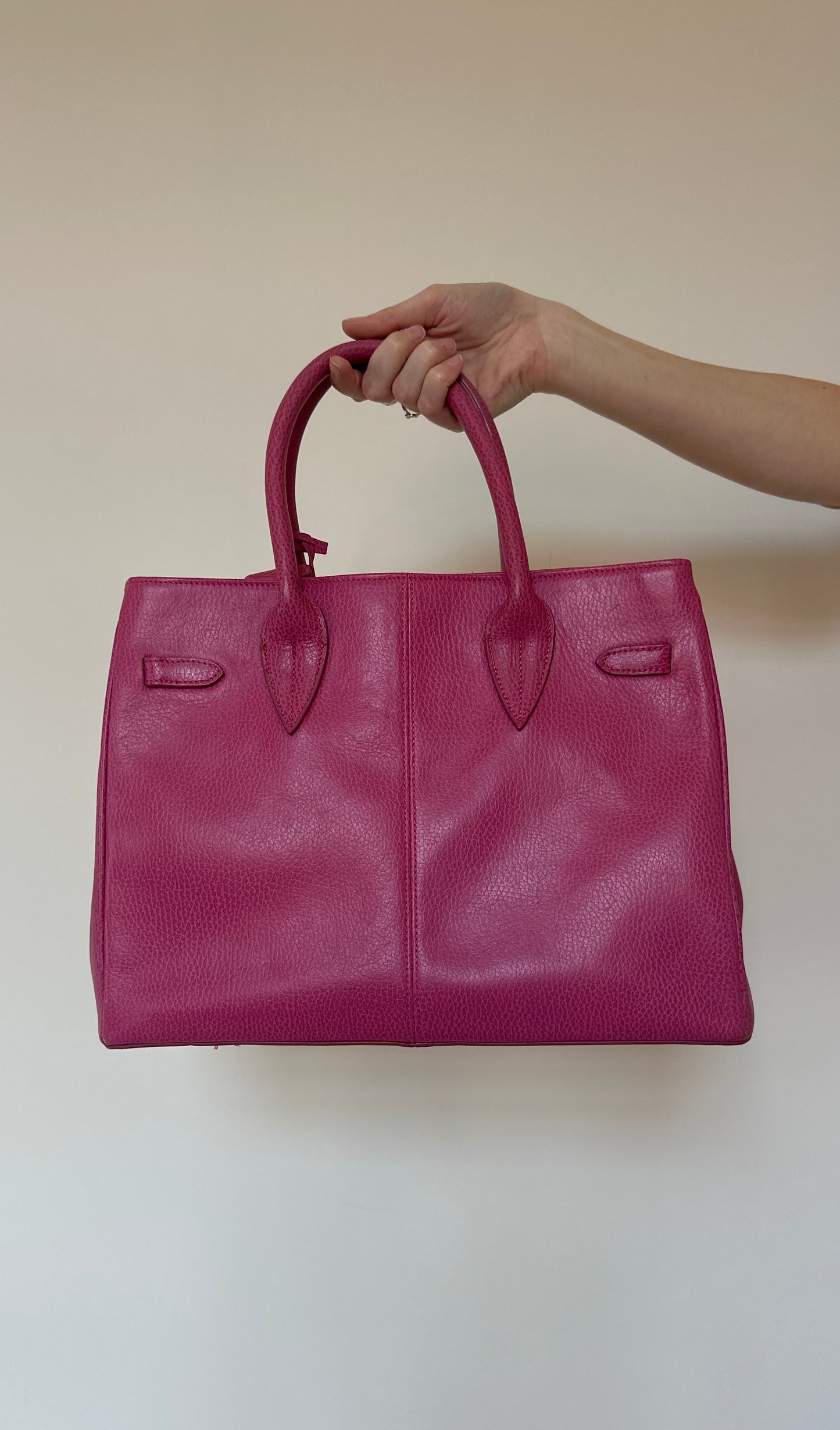 Vintage pink firkin bag