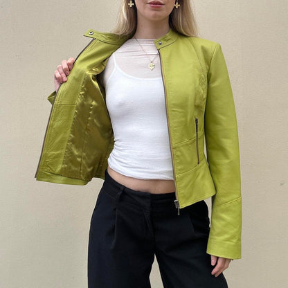Vintage pistachio leather jacket