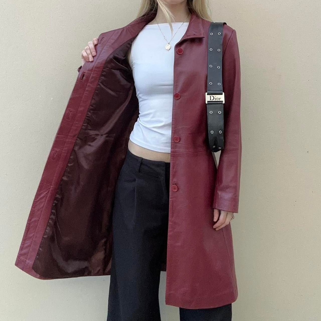 Vintage 00s burgundy leather jacket