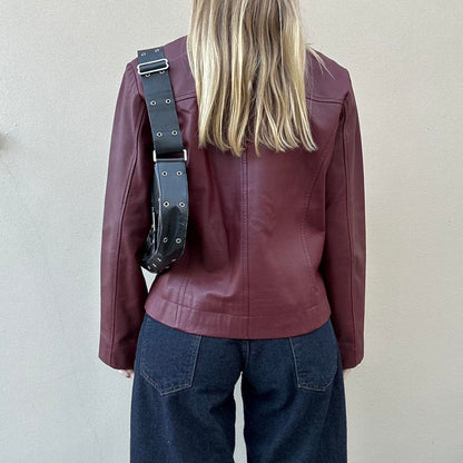 Vintage 00s burgundy leather jacket