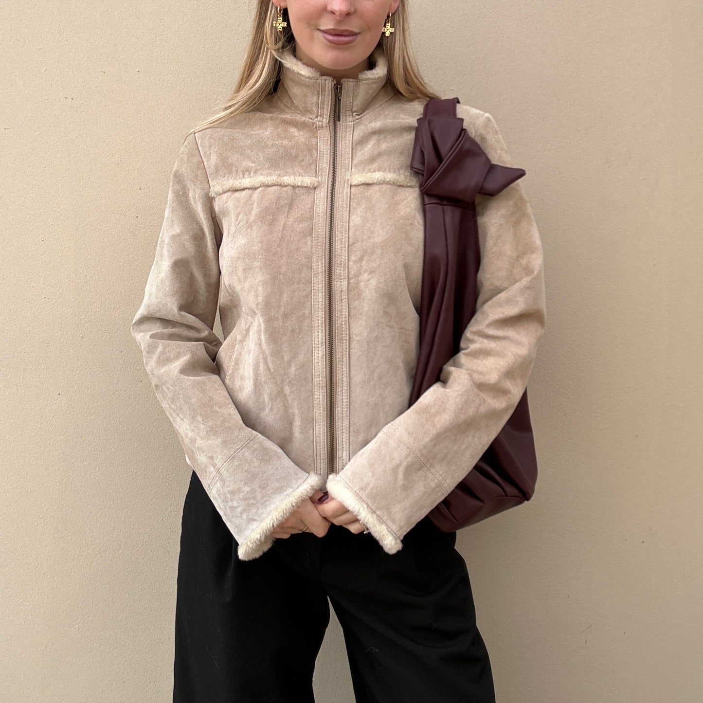 Vintage suede & sherpa jacket