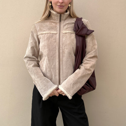 Vintage suede & sherpa jacket