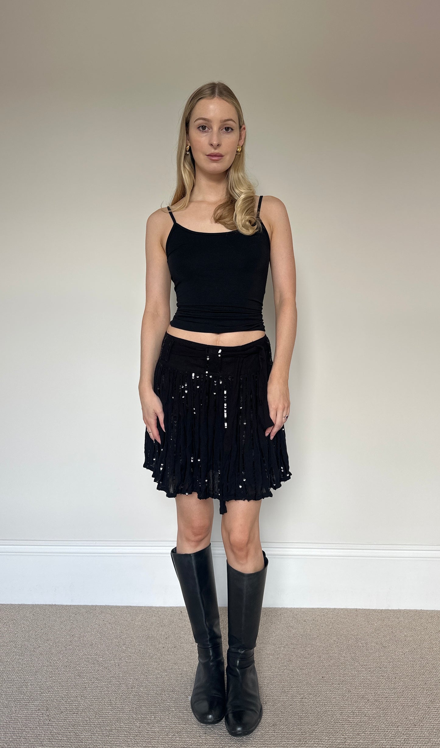 Vintage sequin tie skirt