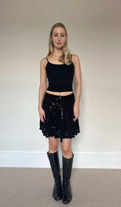 Vintage sequin tie skirt