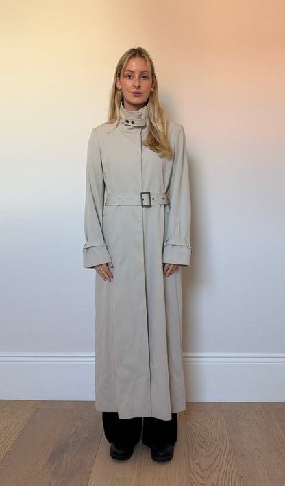 Vintage Cream Full length Trench Coat