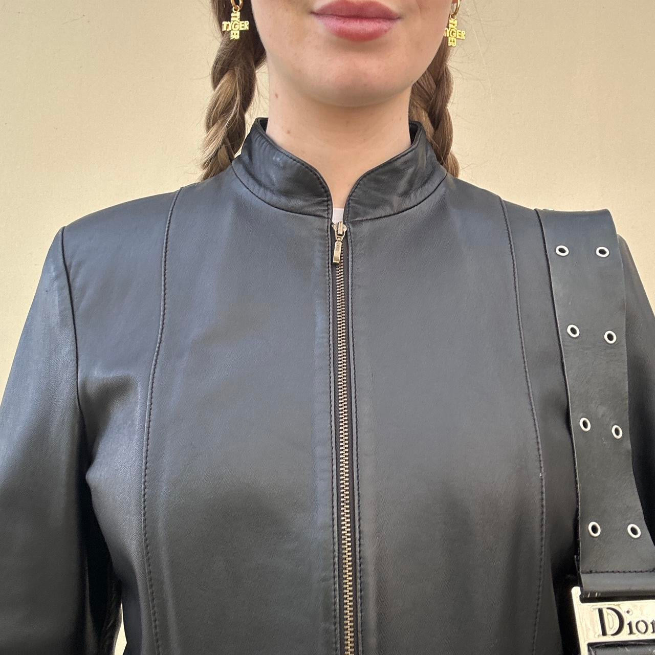 Vintage 90s black leather jacket