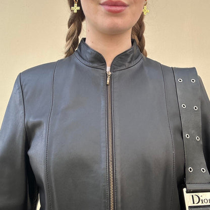 Vintage 90s black leather jacket
