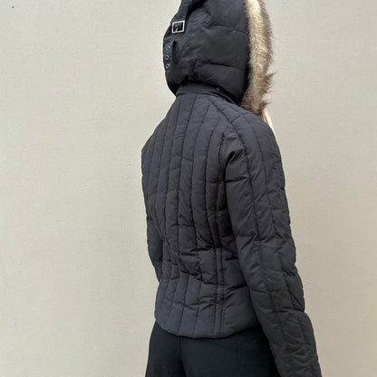 Vintage Levi’s puffer coat with fur hood