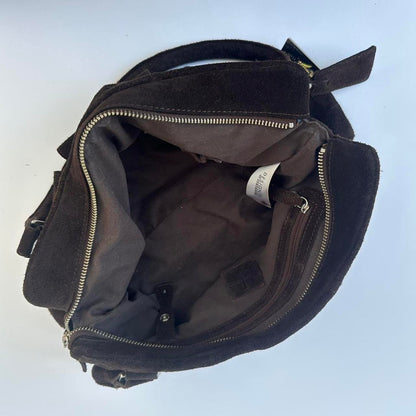 00s Brown suede shoulder bag