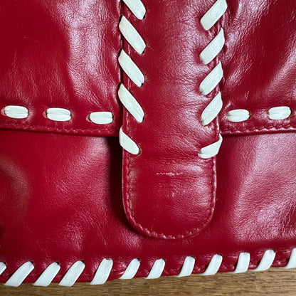 Vintage red & white mini bag