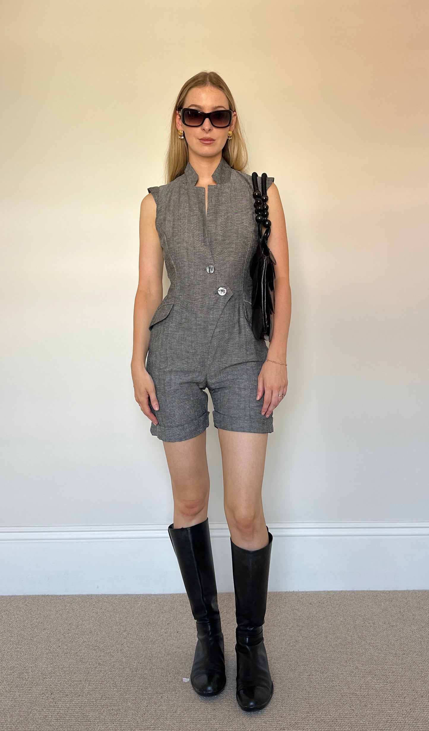 Vintage charcoal playsuit
