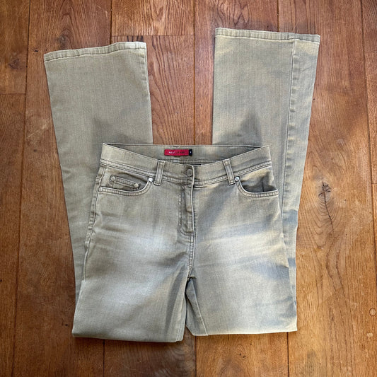 Khaki flare jeans