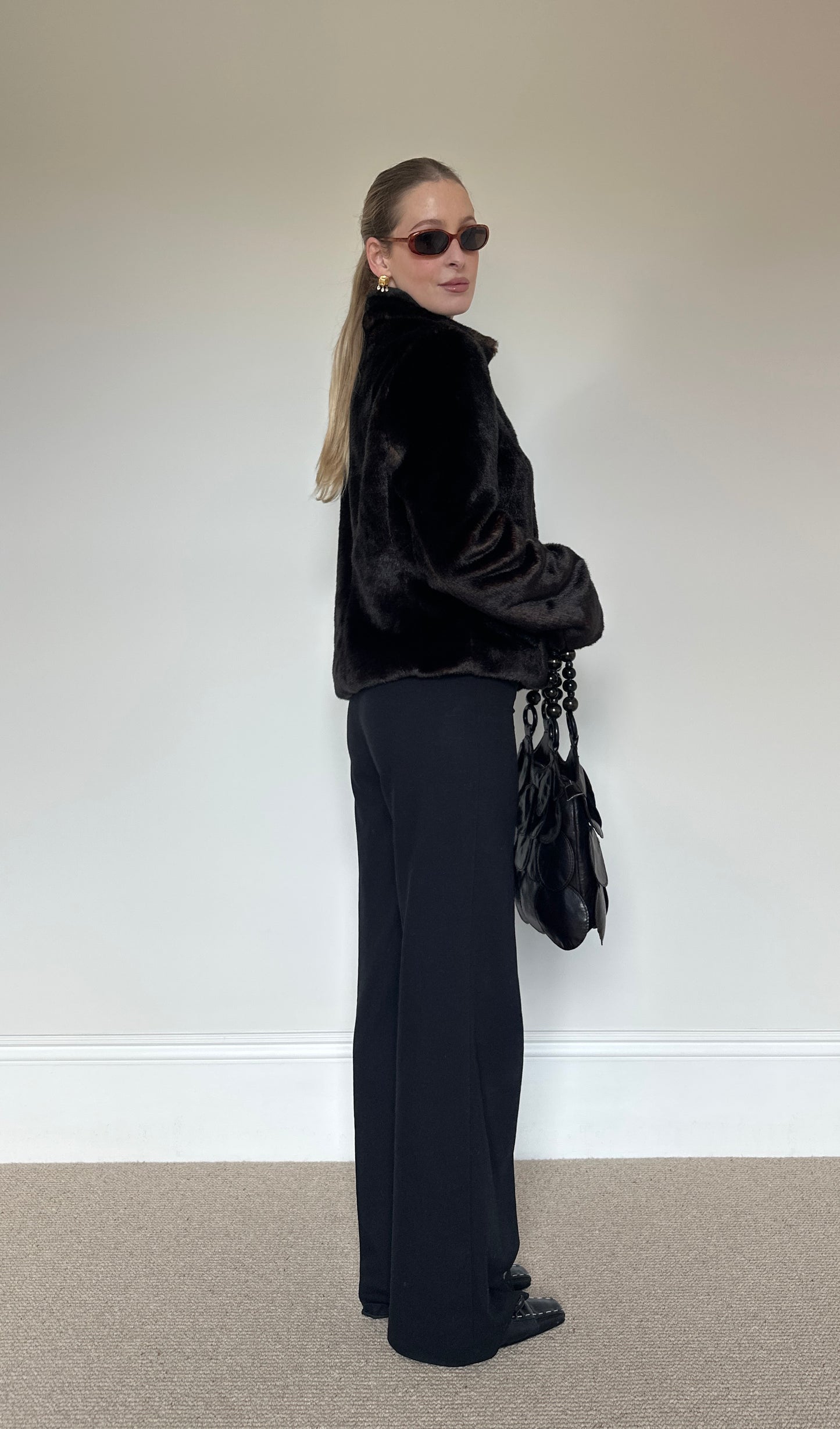 Vintage brown faux fur jacket