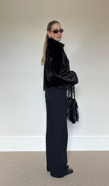Vintage brown faux fur jacket