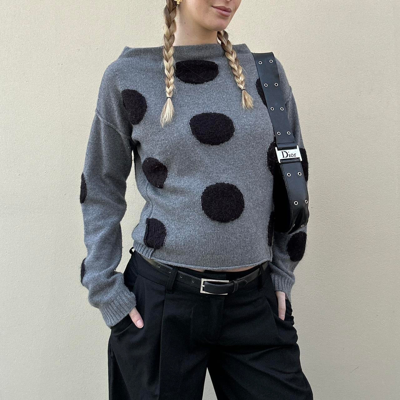 Vintage 00s boatneck polka dot jumper
