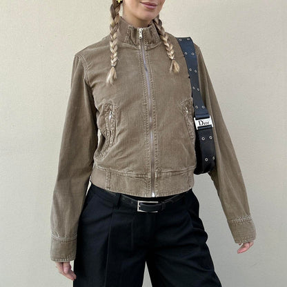 Vintage khaki bomber jacket