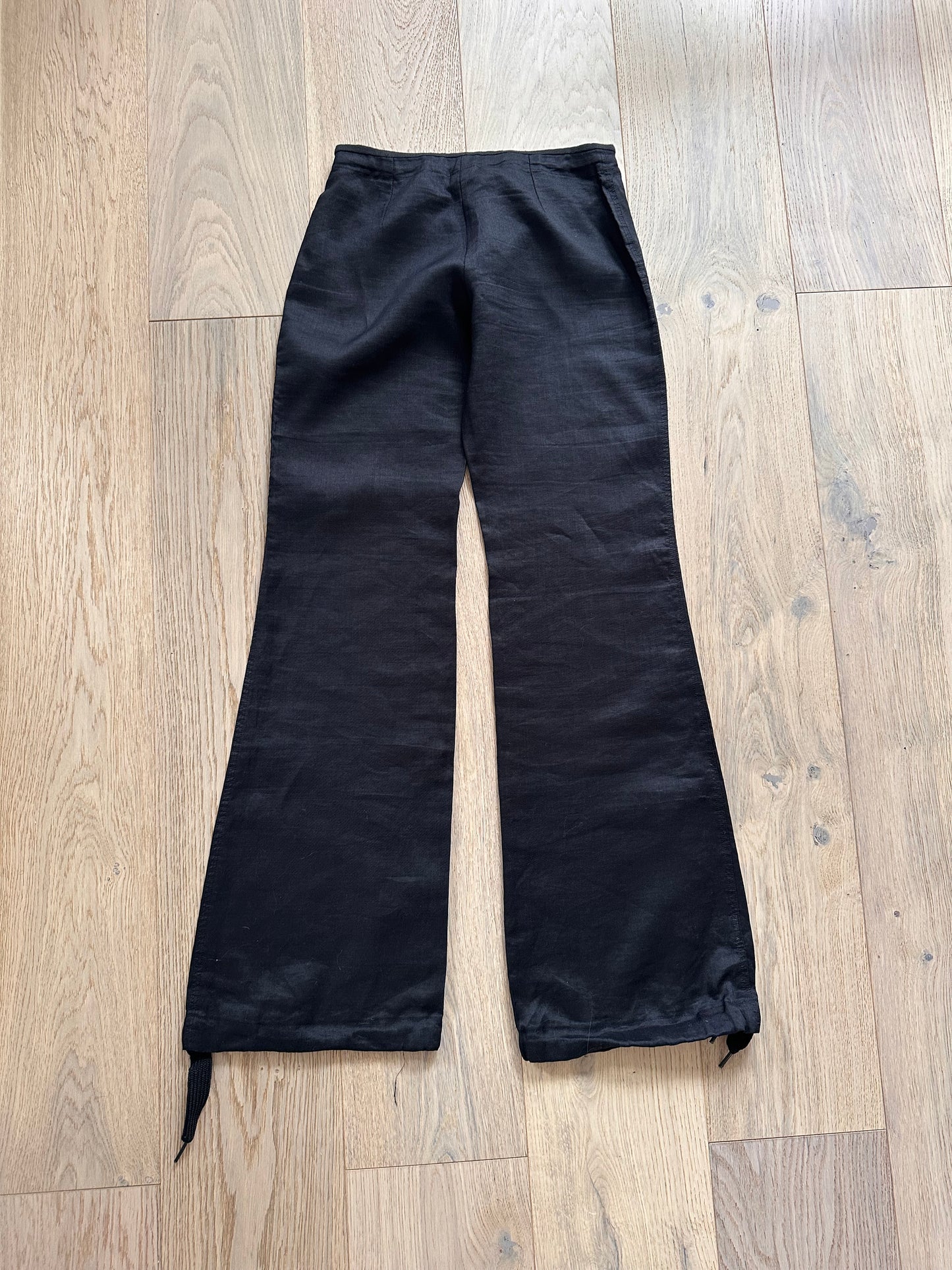 SALE vintage black linen trousers