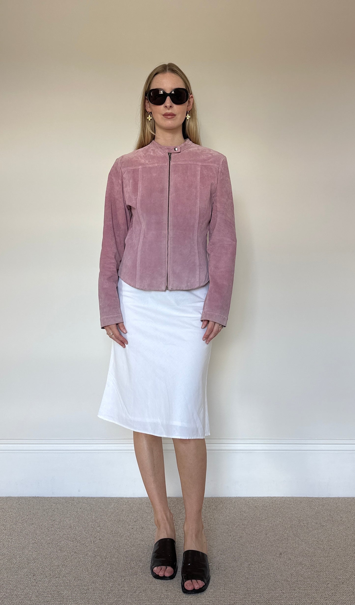 Vintage pink suede jacket